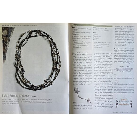 Beadwork Magazine August September 2008 Fall Jewelry Collection - Picture 14 of 15